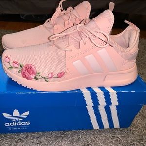 Customized Pink Floral Adidas Sneakers